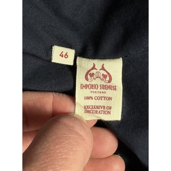 EMPORIO SIRENUSE Womens Size 46/US 10 Camille Navy Blue Embroidered Maxi Skirt - Picture 8 of 9